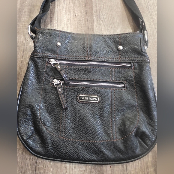 Tyler Rodan Black Vegan Leather Crossbody Bag Y2k Classy Elegant Westerncore - Picture 1 of 12